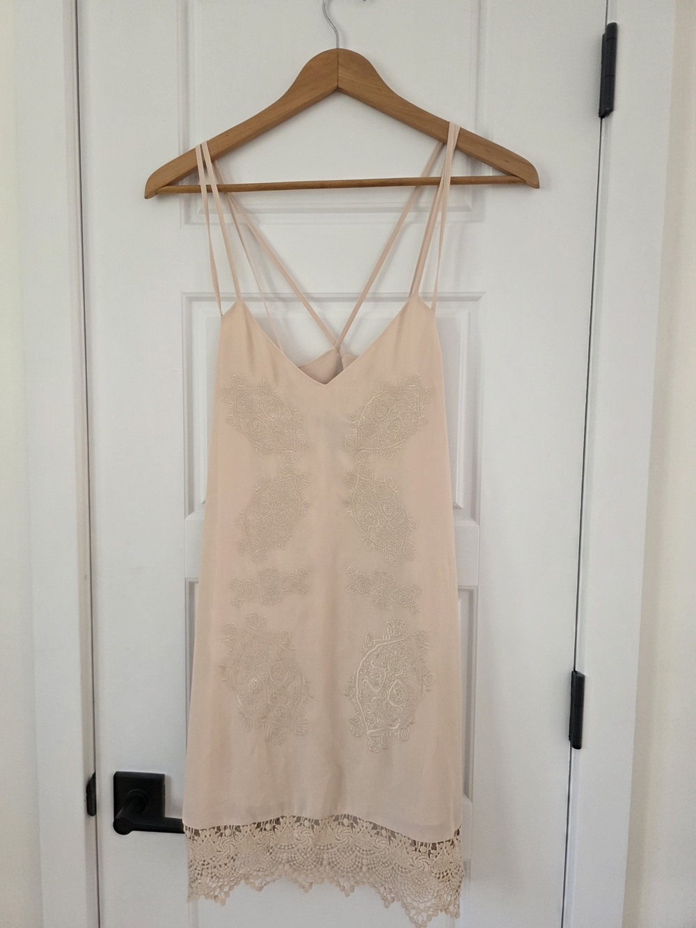 Forever 21 Blush Embroidered Lace-Trim Slip Dress
